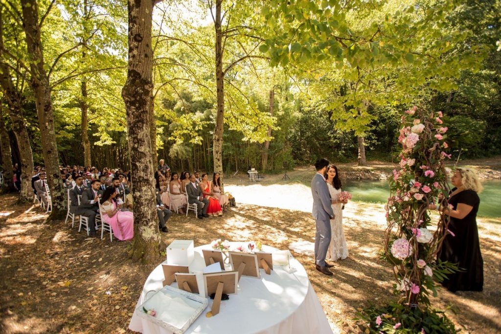 romantic setup of a white dress ceremony in italy 1024x683 - Symbolic white dress wedding ceremony in Tuscany