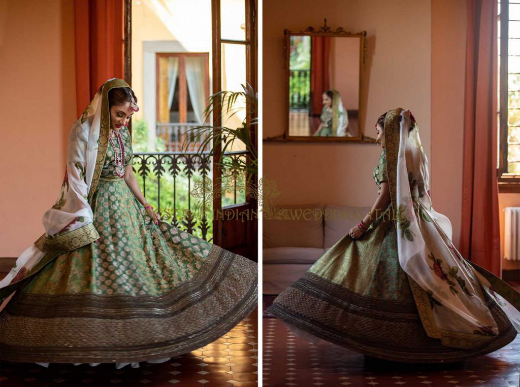 hindu wedding in Tuscany 05 1024x763 - Intimate Hindu wedding in Italy in white and green