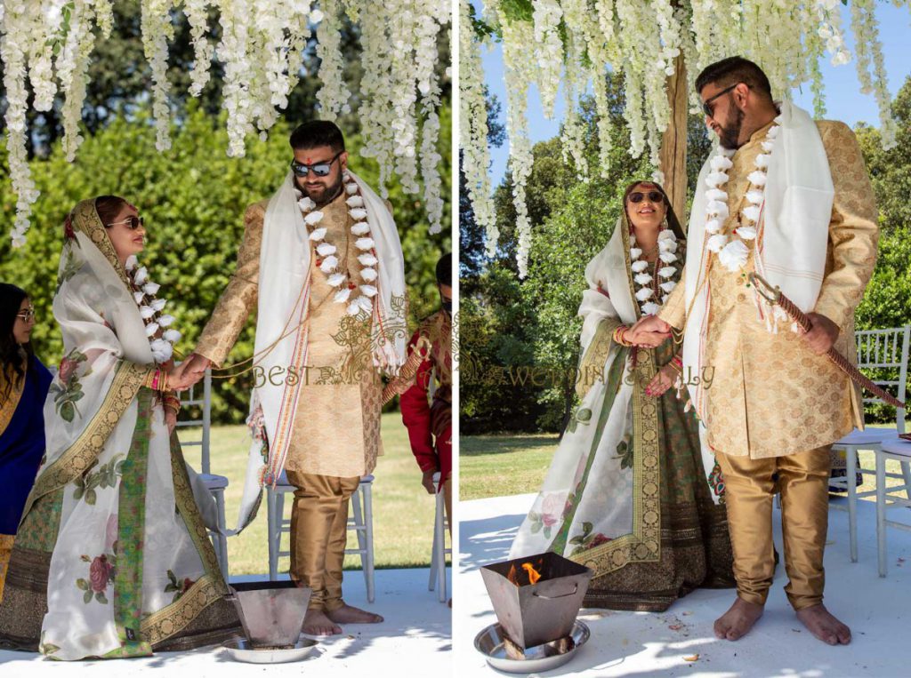 hindu wedding in Tuscany 20 1024x763 - Intimate Hindu wedding in Italy in white and green