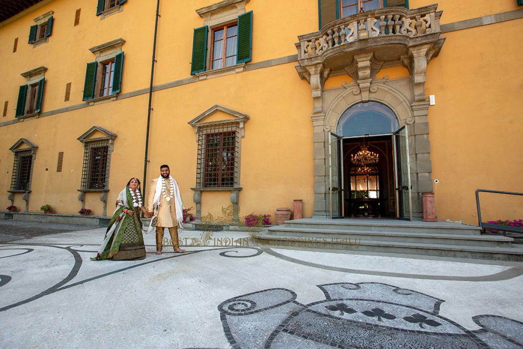 hindu wedding in Tuscany 25 1024x683 - Intimate Hindu wedding in Italy in white and green