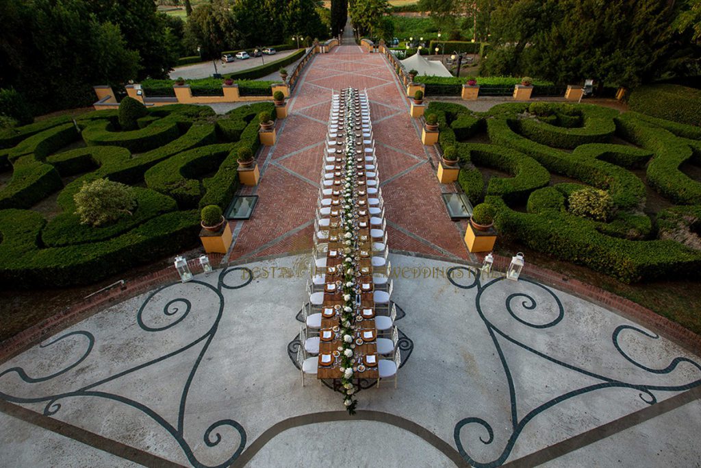 wedding reception setup italy 1024x683 - Romantic sunset civil wedding ceremony in Tuscany