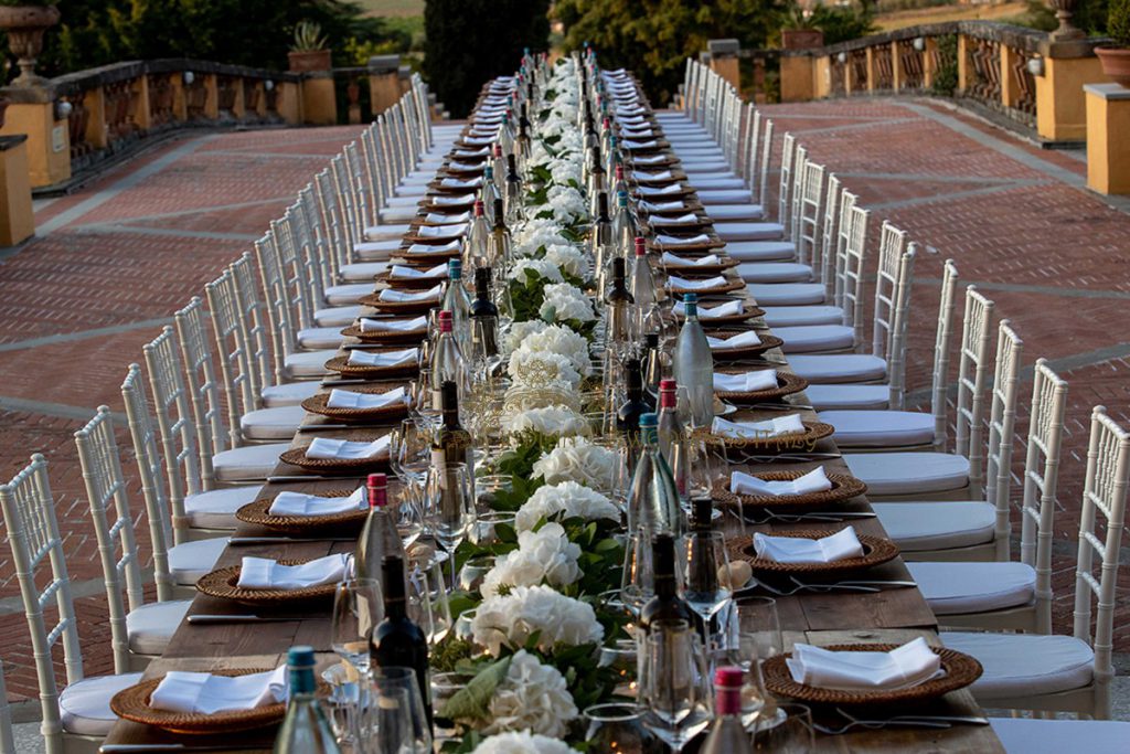 wedding reception setup tuscany 1024x683 - Romantic sunset civil wedding ceremony in Tuscany