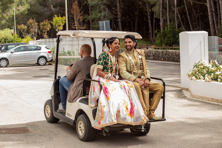 indian bride and groom travelling to italy for their destination wedding