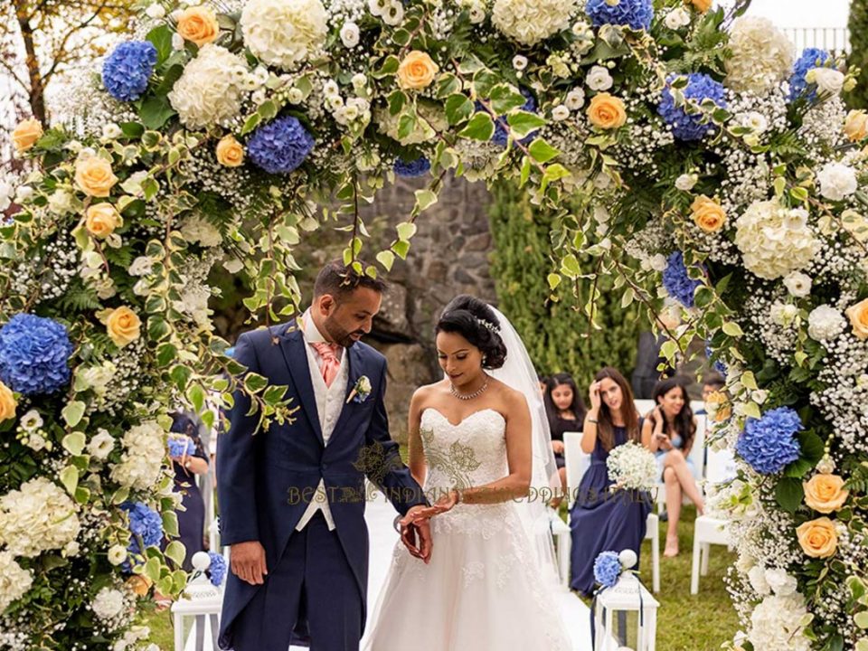 floral arch for civil Indian wedding in Italy 960x720 - Civil wedding decor