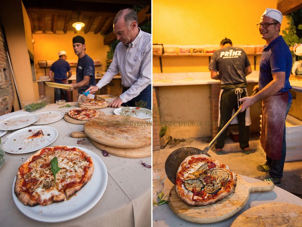 wooden oven to make pizza at wedding venue in italy 1024x770 - Pizza Party at your Indian wedding in Italy