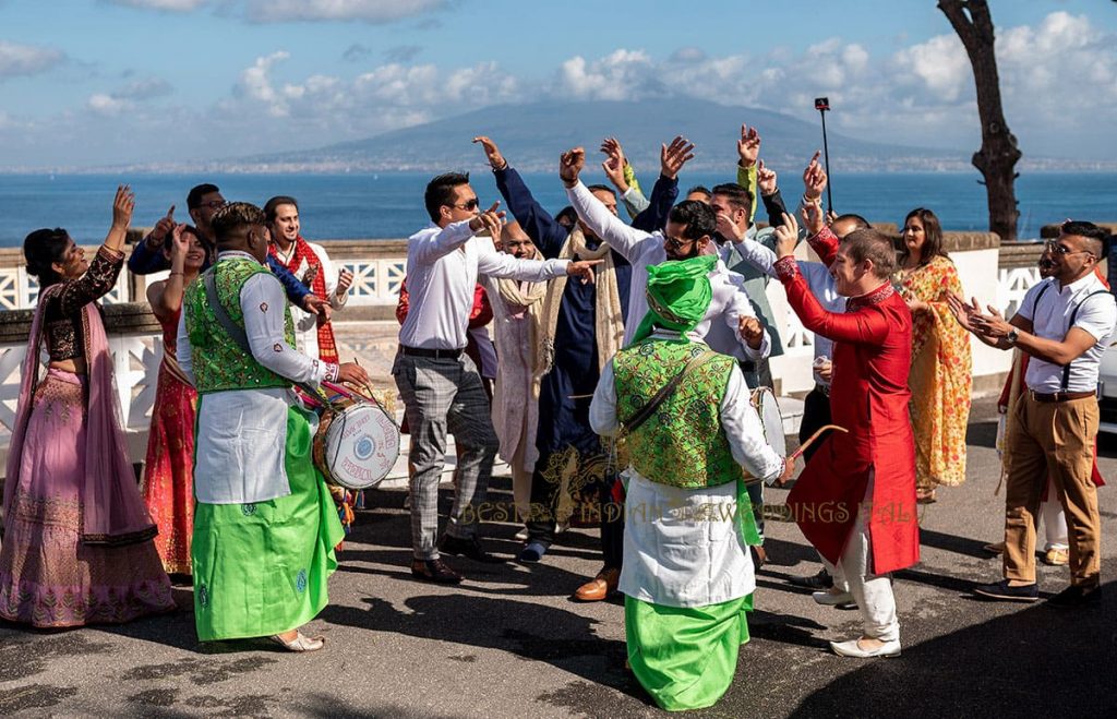 groom party with baraat in italy 1024x659 - Breathtaking seaview wedding in Sorrento