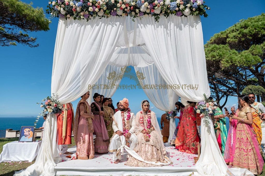 indian wedding Mandap with seaview in italy 1024x682 - Breathtaking seaview wedding in Sorrento