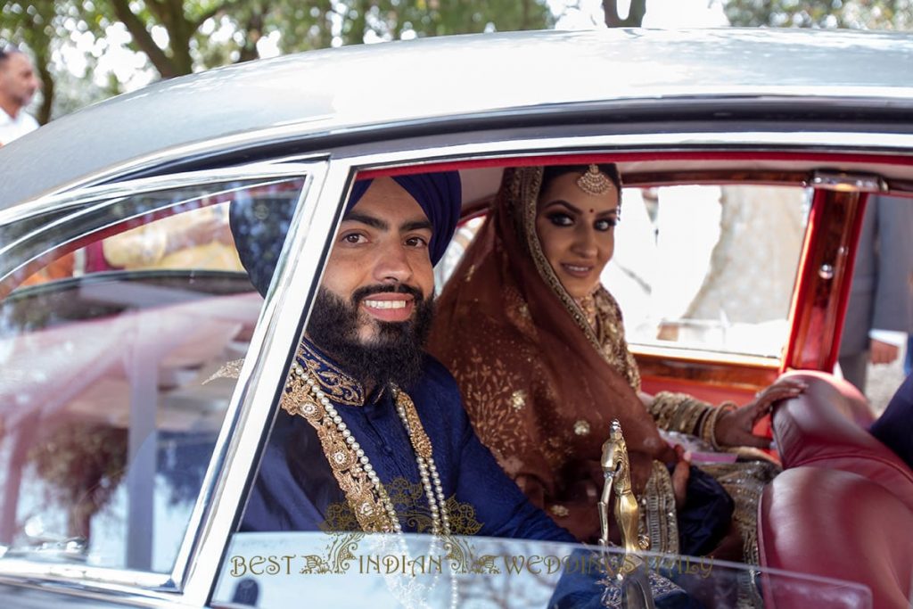 wedding car italy 1024x683 - Fairy Tale Sikh wedding in an Italian castle in Umbria