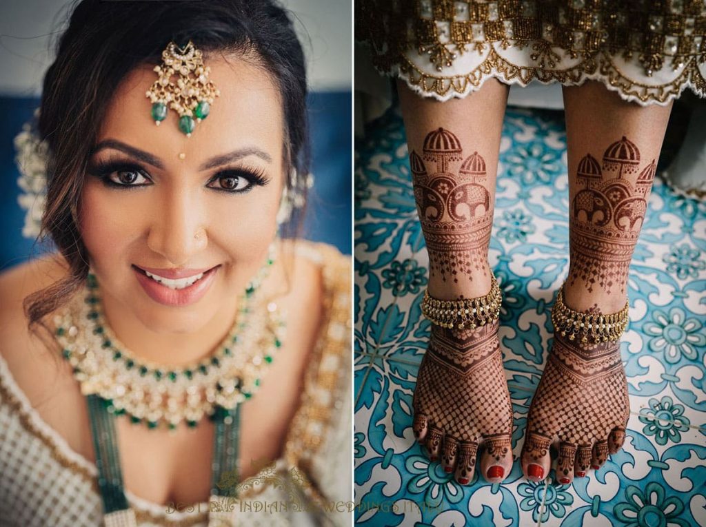 indian bride decorated with henna 1024x765 - Beautiful seaside Indian wedding in Southern Italy