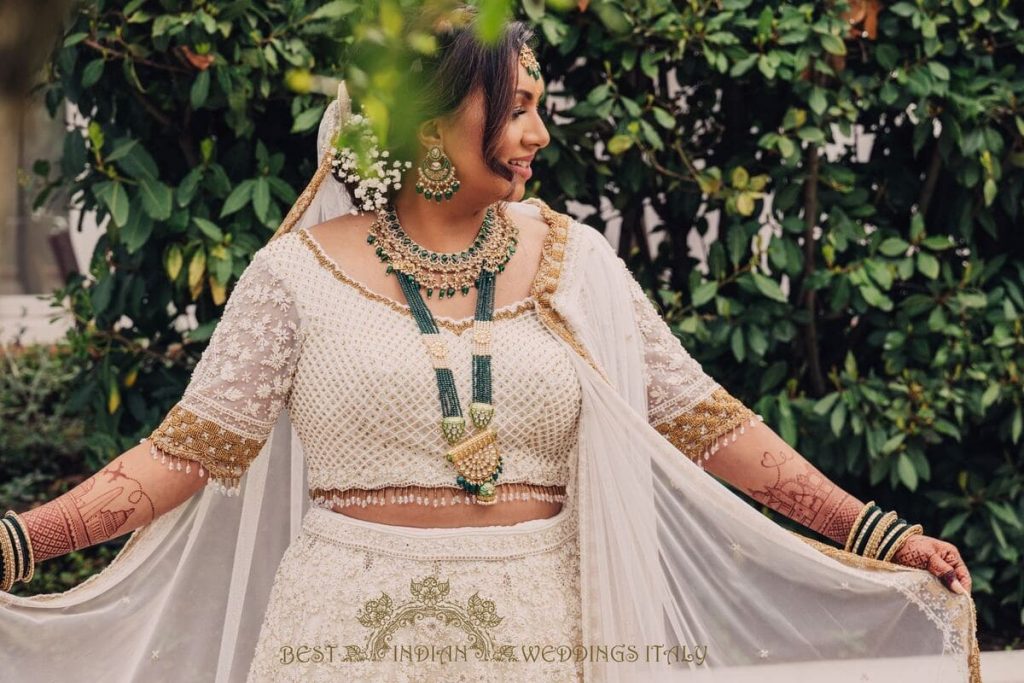 white bridal lehenga italy 1024x683 - Beautiful seaside Indian wedding in Southern Italy