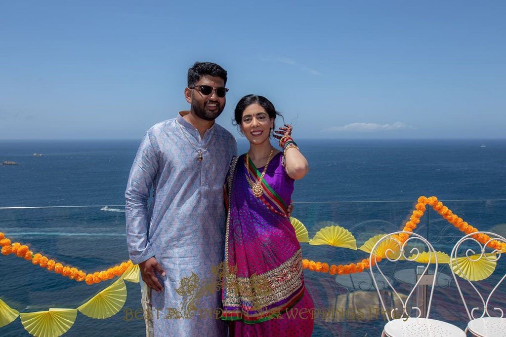 indian bride and groom at their pre wedding event in sorrento 1024x683 - Hindu pre-wedding events on the Sorrento coast