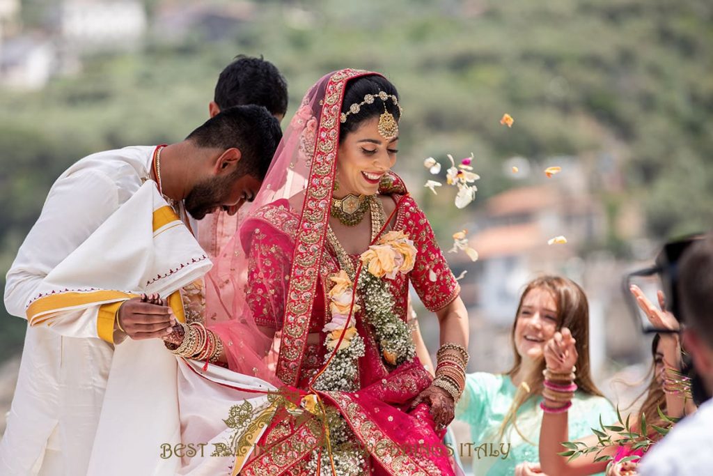 indian wedding ceremony on the sea in sorrento 1024x683 - Tamil and Gujarati Hindu wedding on the Amalfi coast