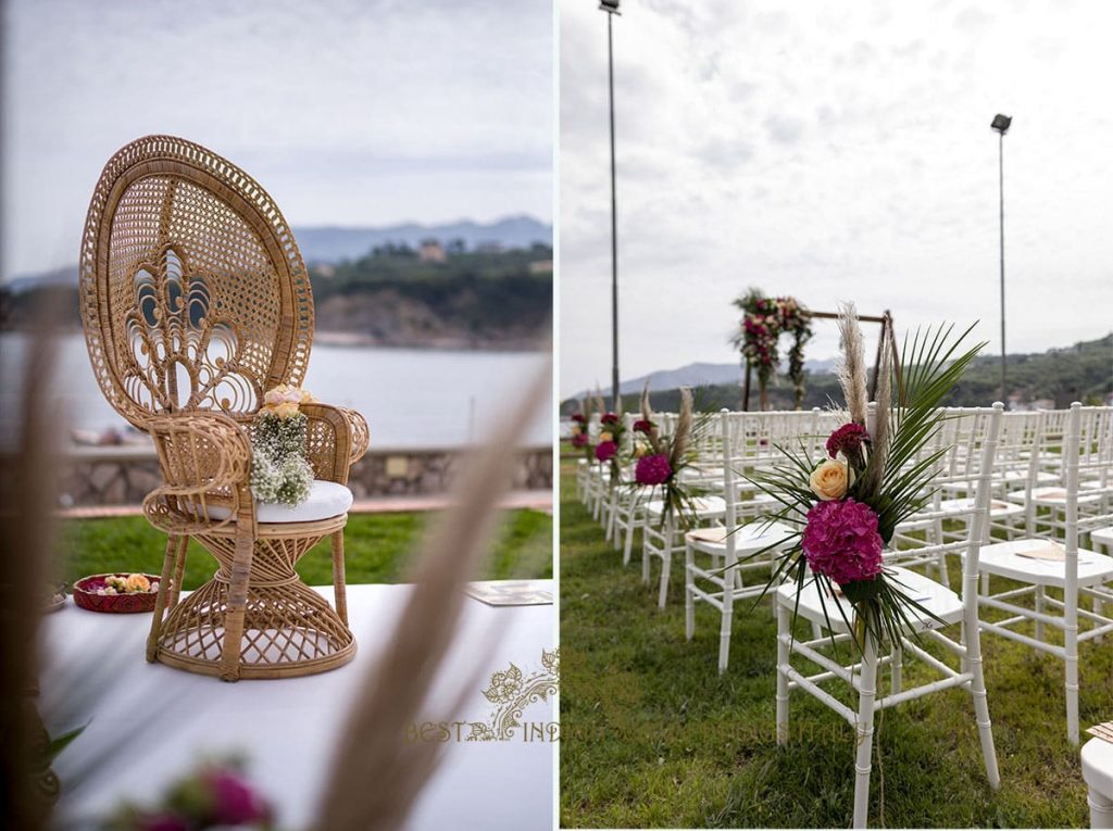 indian wedding ceremony setup on the sea in italy 1024x765 - Tamil and Gujarati Hindu wedding on the Amalfi coast