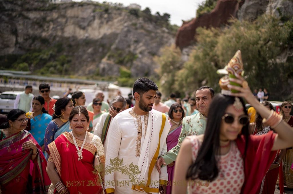 jaan arrival for the hindu wedding on the amalfi coast 1024x680 - Tamil and Gujarati Hindu wedding on the Amalfi coast