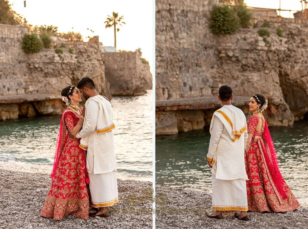 romantic wedding picture indian couple italy 1024x761 - Tamil and Gujarati Hindu wedding on the Amalfi coast