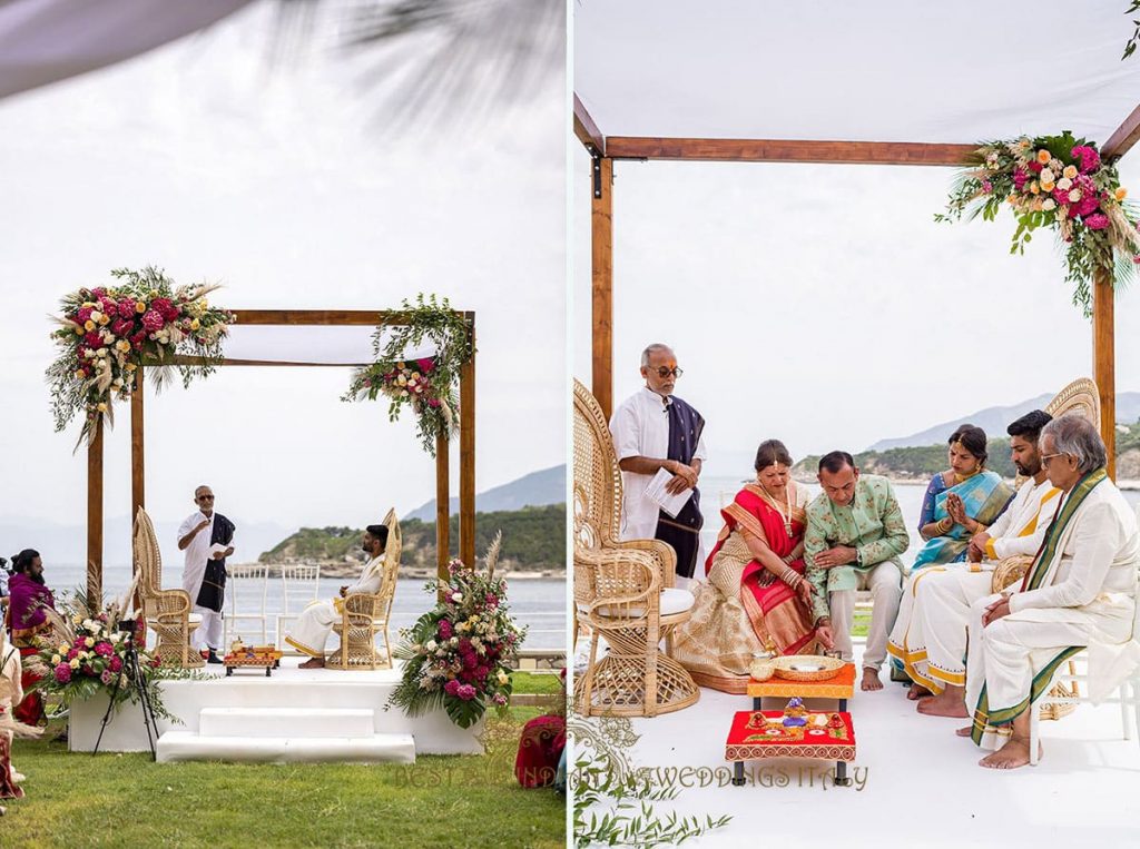 seaside hindu wedding ceremony italy 1024x763 - Tamil and Gujarati Hindu wedding on the Amalfi coast