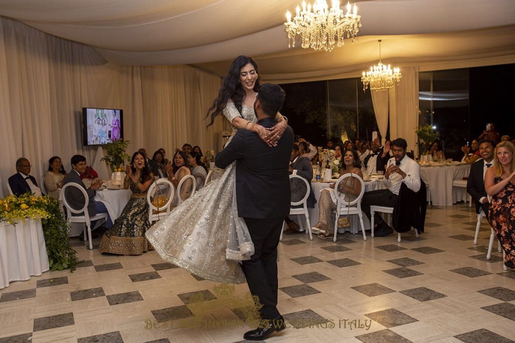 first dance indian wedding amalfi coast 1024x683 - Lemon themed civil wedding and reception on the Amalfi coast