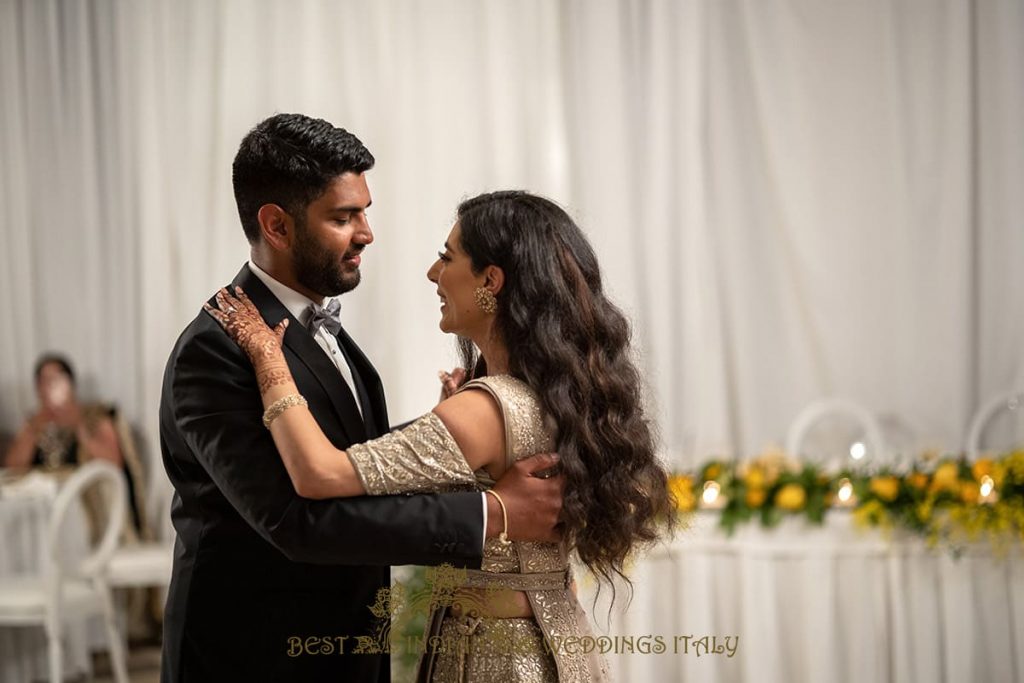 first dance wedding reception indian couple 1024x683 - Lemon themed civil wedding and reception on the Amalfi coast