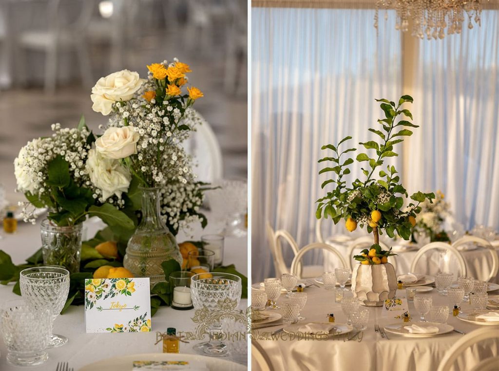 indian wedding reception floral decor italy 1024x762 - Lemon themed civil wedding and reception on the Amalfi coast