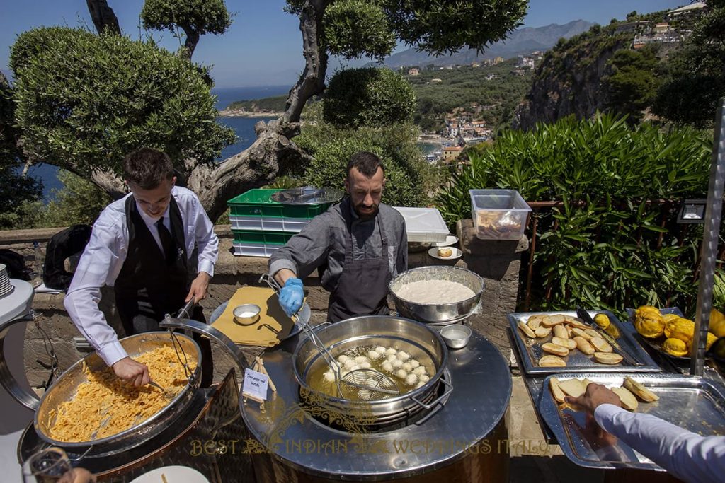 italian food live station sorrento italy 1024x683 - Lemon themed civil wedding and reception on the Amalfi coast