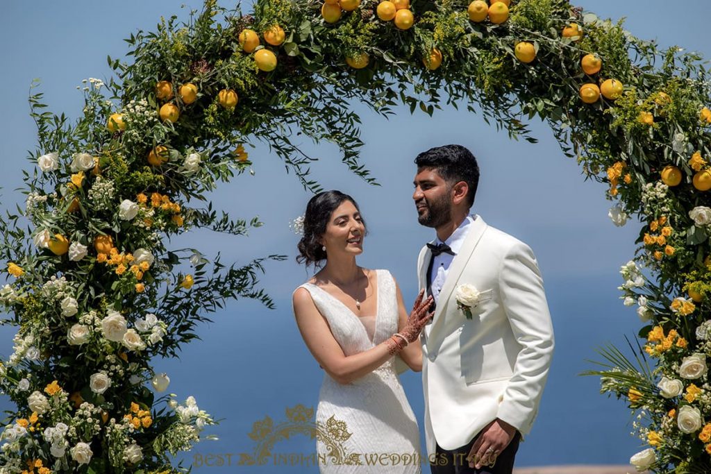 lemon and flowers wedding arch in sorrento 1024x683 - Lemon themed civil wedding and reception on the Amalfi coast