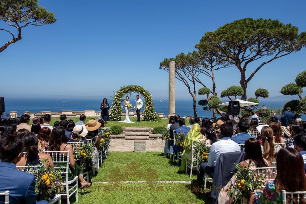 symbolic wedding ceremony on the sea of the amalfi coast in italy 1024x683 - Lemon themed civil wedding and reception on the Amalfi coast