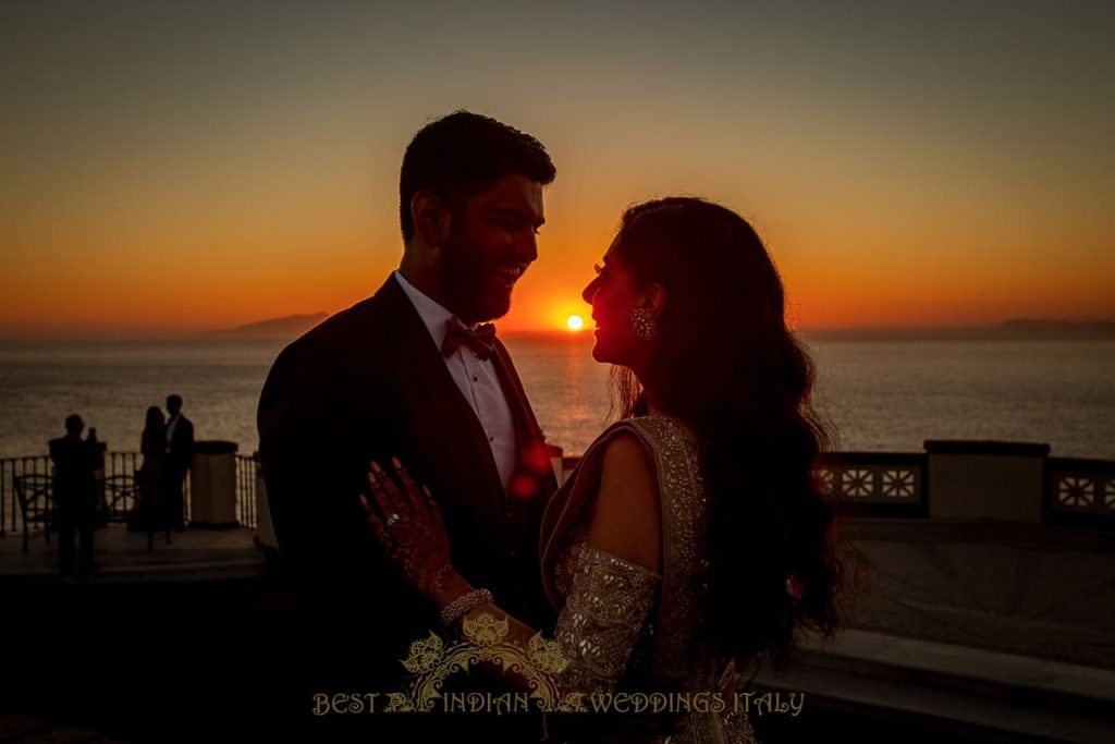 wedding pictures on sunset on the amalfi coast in italy 1024x683 - Lemon themed civil wedding and reception on the Amalfi coast