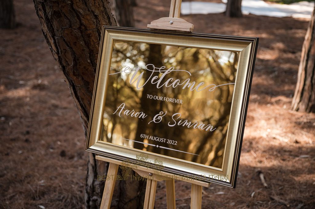 mirror wedding sign 1024x681 - Mystical Sikh wedding in the woods of the Amalfi coast