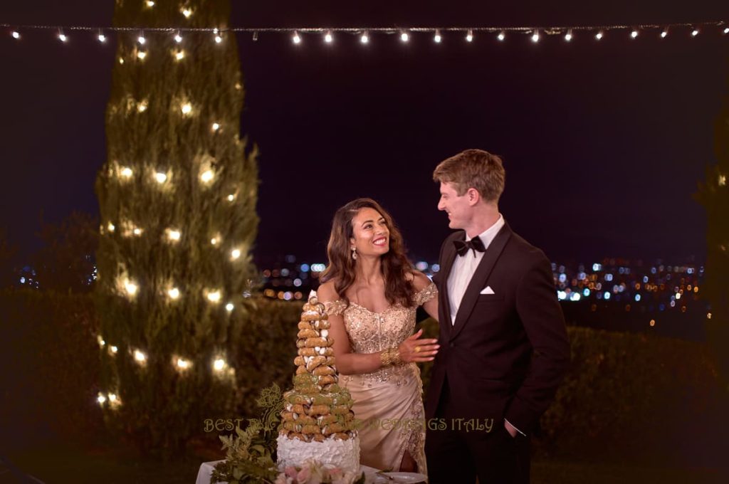 cake cutting italy 1024x680 - Fusion Marathi Hindu wedding in a panoramic Villa in Tuscany