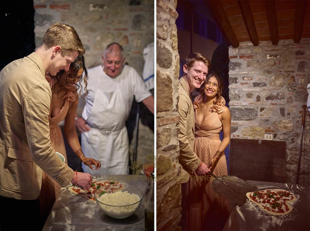 couple pizza making italy 1024x765 - Fusion Marathi Hindu wedding in a panoramic Villa in Tuscany