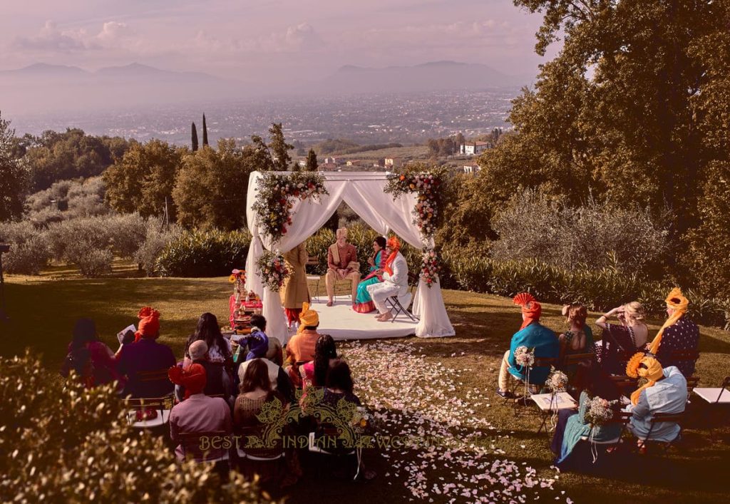 hindu wedding ceremony tuscany 1024x707 - Fusion Marathi Hindu wedding in a panoramic Villa in Tuscany