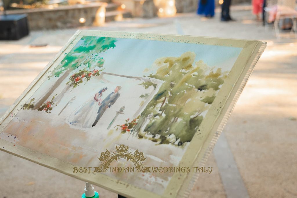 live painter for weddings in tuscany 1024x683 - Intimate civil wedding in Italy among the vineyards