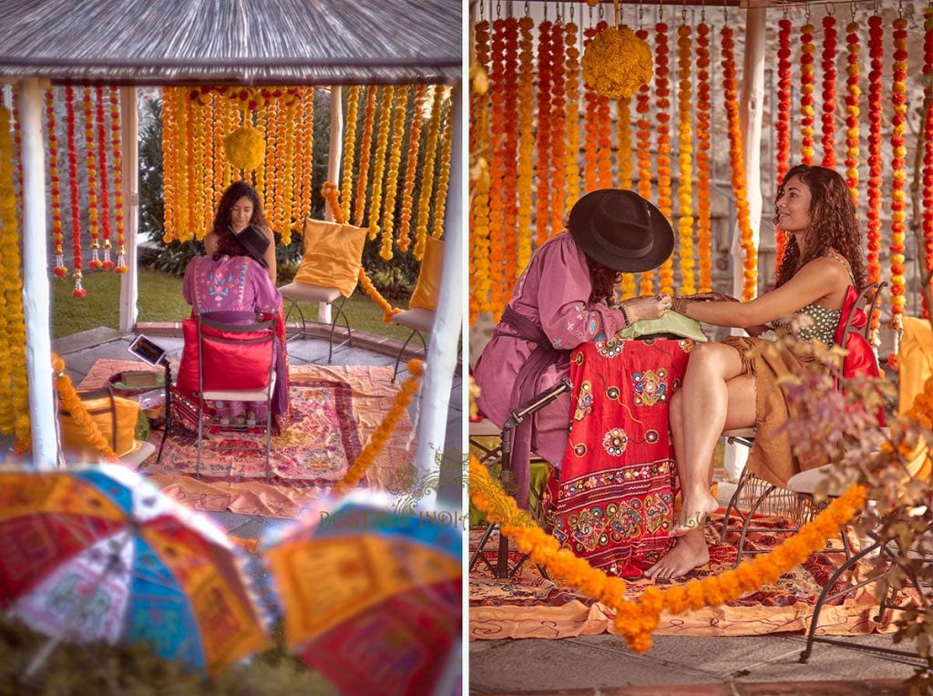 mehndi indian ceremony italy 1024x764 - Fusion Marathi Hindu wedding in a panoramic Villa in Tuscany