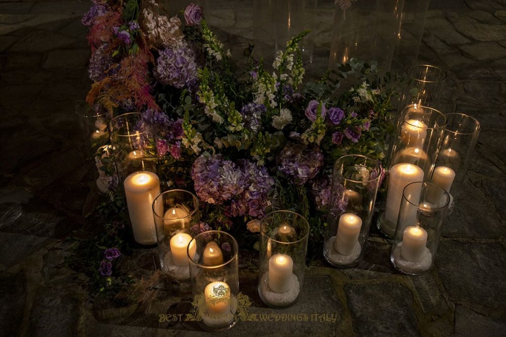 candles and flowers cake setup 1024x683 - Tamil Catholic wedding in Italy