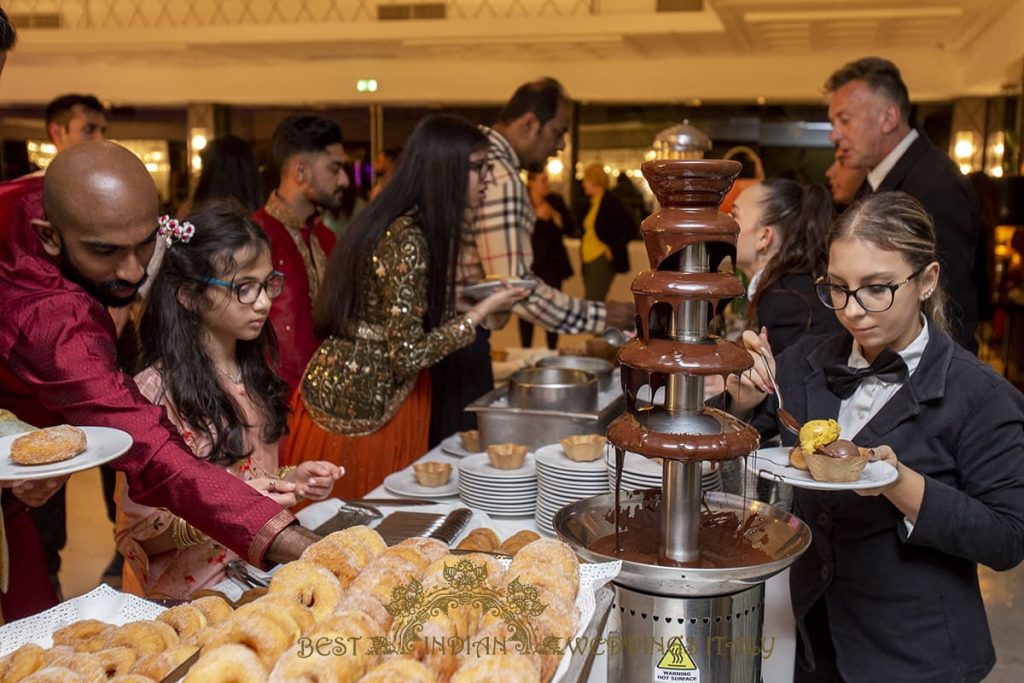 chocolate fountain dessert 1024x683 - Sikh pre-wedding events in a stunning resort in Italy