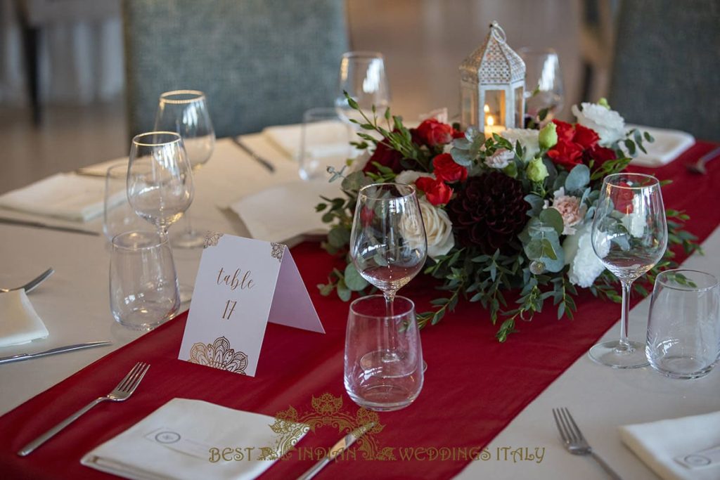 floral centerpiece 1024x683 - Sikh pre-wedding events in a stunning resort in Italy