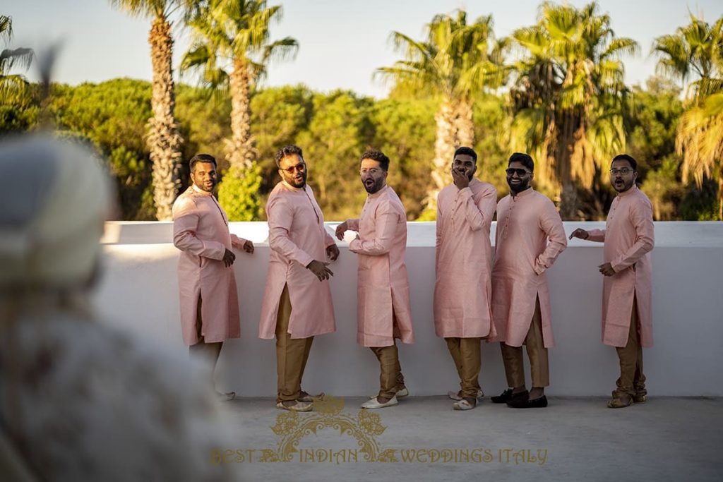 groomsmen italy 1024x683 - Outdoor Sikh wedding ceremony in Italy