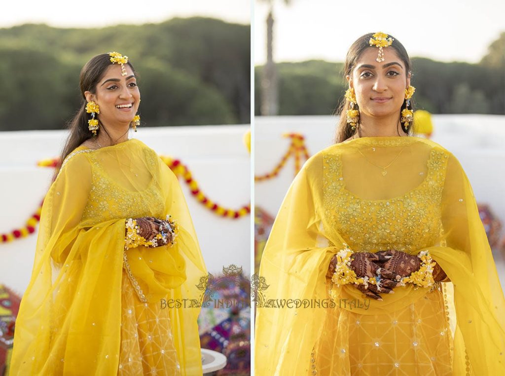 haldi bridal outfits 1024x762 - Sikh pre-wedding events in a stunning resort in Italy