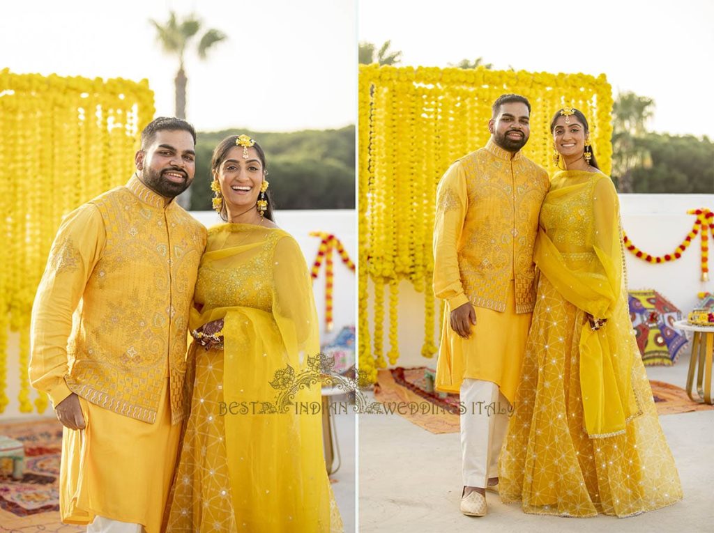 indian couple haldi italy 1024x765 - Sikh pre-wedding events in a stunning resort in Italy