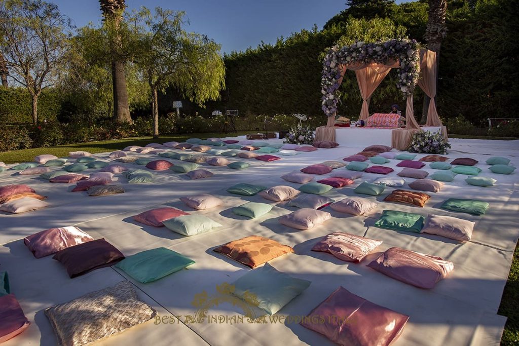 sikh wedding setup italy 1024x683 - Outdoor Sikh wedding ceremony in Italy