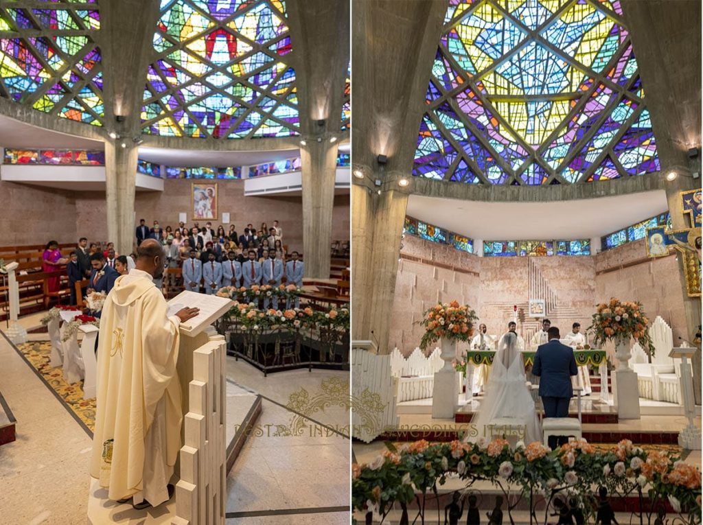 tamil wedding priest church italy 1024x765 - Tamil Catholic wedding in Italy