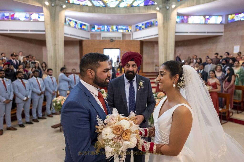 white dress church wedding italy 1024x683 - Tamil Catholic wedding in Italy