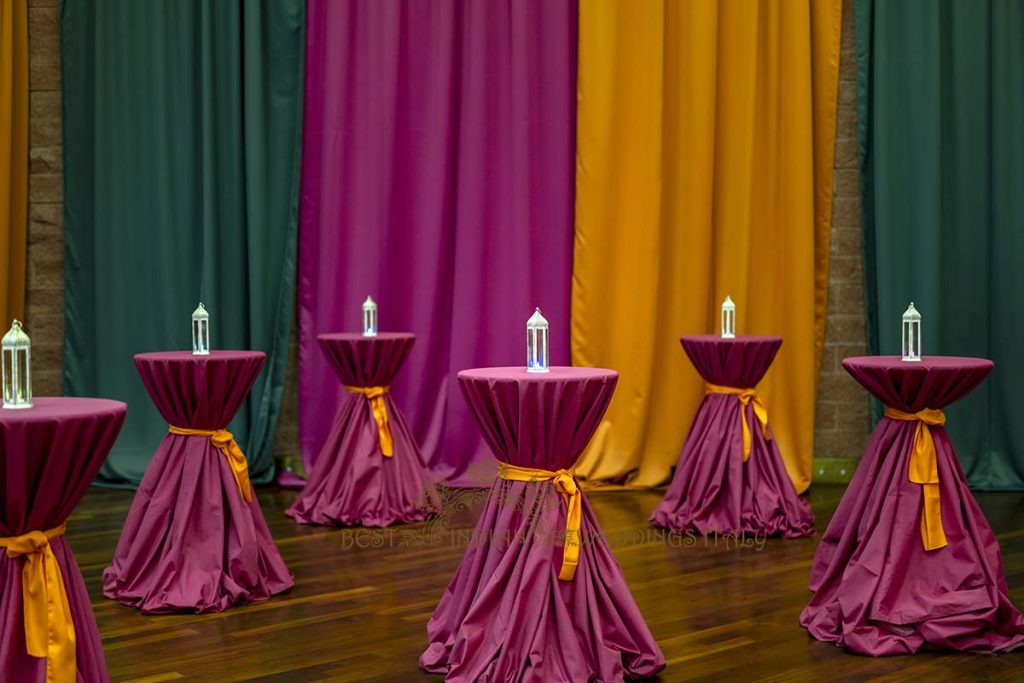 colorful indian wedding decor 1024x683 - Sikh pre-wedding events in Italy with a wow-factor