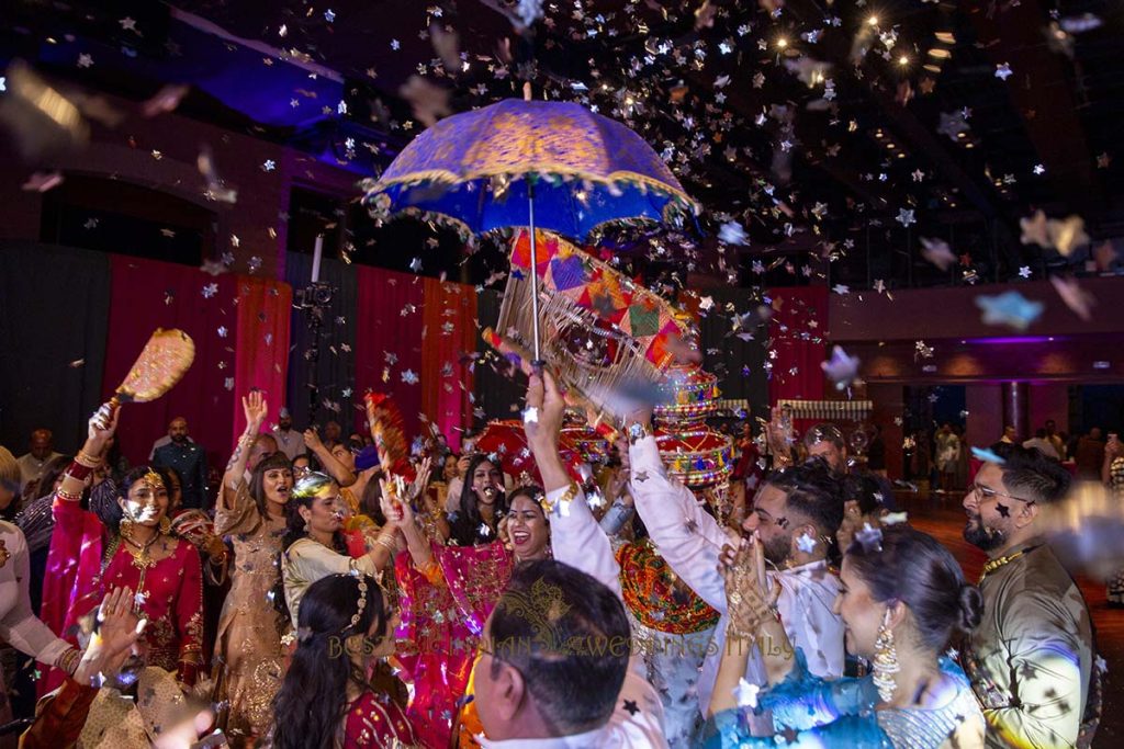 confetti shower indian pre wedding event italy 1024x683 - Sikh pre-wedding events in Italy with a wow-factor