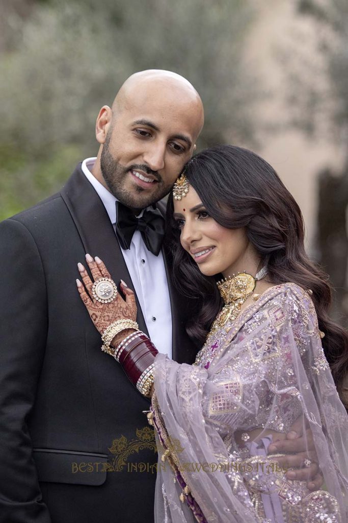 indian bride and groom italy 683x1024 - Elegant Sikh wedding ceremony in the countryside of Italy