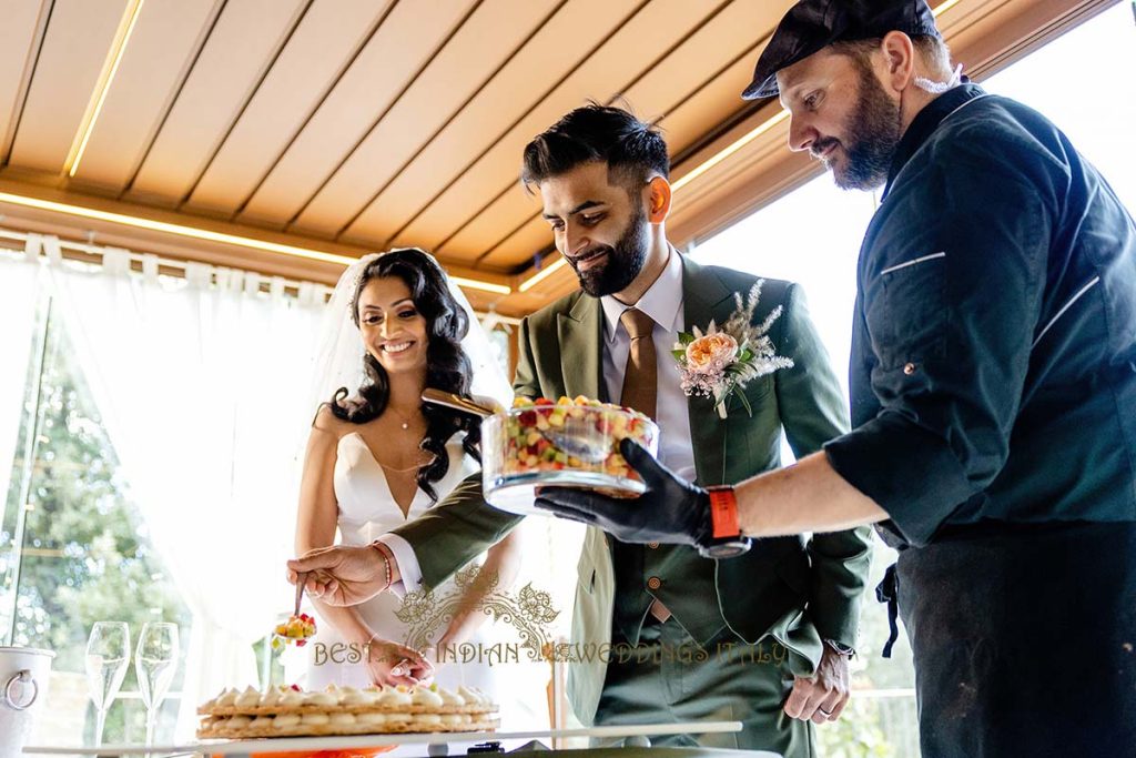 indian couple making cake italy 1024x683 - Romantic legal wedding in a beautiful castle in Italy