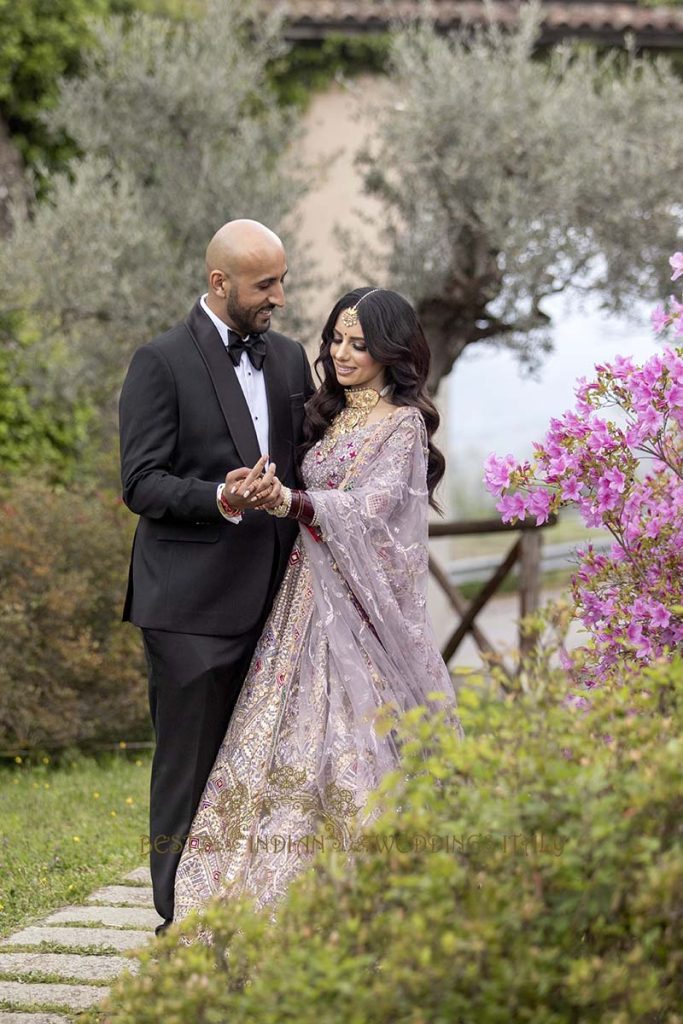 indian couple reception italy 683x1024 - Elegant Sikh wedding ceremony in the countryside of Italy