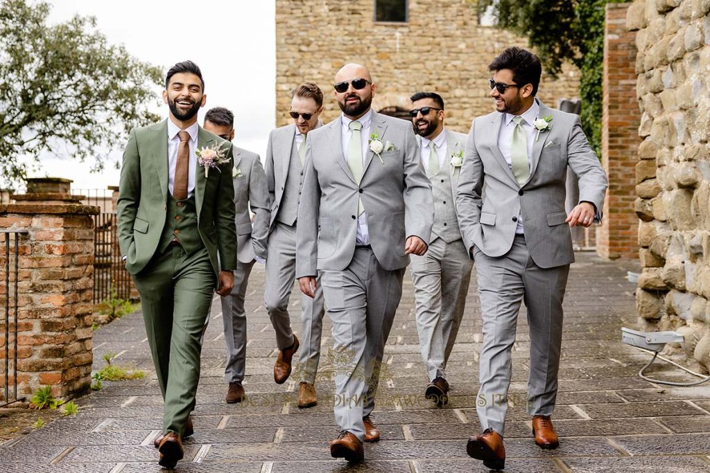 indian groomsmen wedding italy 1024x683 - Romantic legal wedding in a beautiful castle in Italy