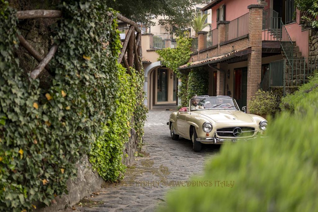 italian wedding vintage car 1024x683 - Elegant Sikh wedding ceremony in the countryside of Italy