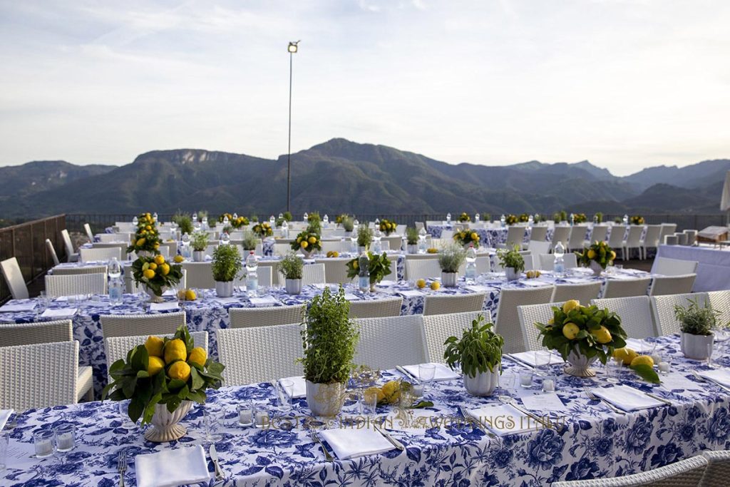 lemon centerpieces decor theme 1024x683 - Sikh pre-wedding events in Italy with a wow-factor